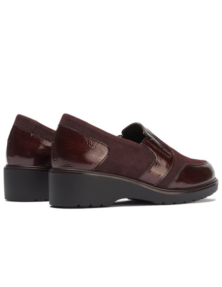 JucaZapatos - Pitillos 11525 - BURDEOS - Manoletina con elásticos combinado charol con ante Burdeos