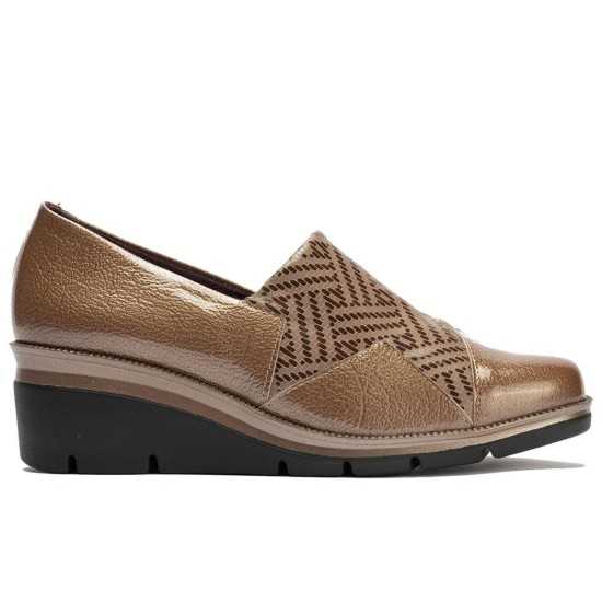 JucaZapatos - Pitillos 11531 - TOPO - Abotinado combinado charol con lycra Topo