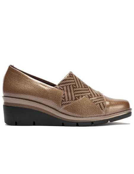 JucaZapatos - Pitillos 11531 - TOPO - Abotinado combinado charol con lycra Topo