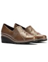 JucaZapatos - Pitillos 11531 - TOPO - Abotinado combinado charol con lycra Topo