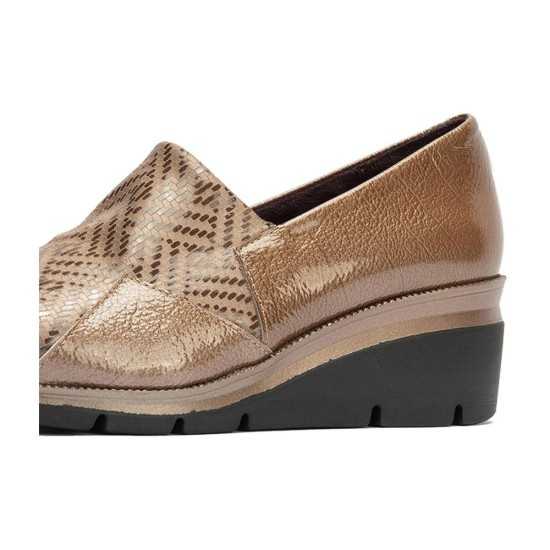JucaZapatos - Pitillos 11531 - TOPO - Abotinado combinado charol con lycra Topo