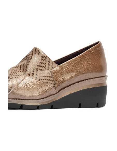 JucaZapatos - Pitillos 11531 - TOPO - Abotinado combinado charol con lycra Topo