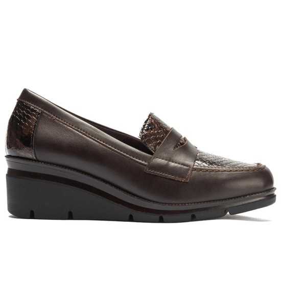 JucaZapatos - Pitillos 11535 - MARRON - Mocasín combinado napa con serpiente charol Marrón