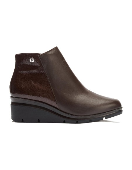 JucaZapatos - Pitillos 11536 - MARRON - Botín con cremallera combinado napa con charol Marrón