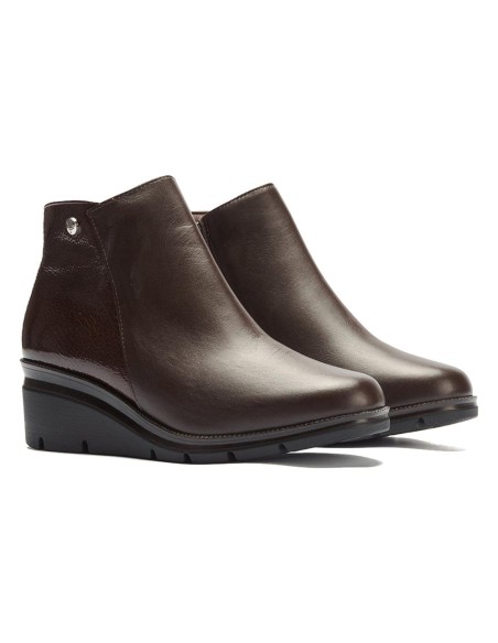 JucaZapatos - Pitillos 11536 - MARRON - Botín con cremallera combinado napa con charol Marrón