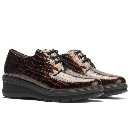 JucaZapatos - Pitillos 11542 - MARRON - Blucher en charol coco Marrón
