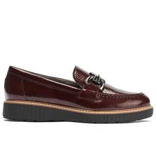 JucaZapatos - Pitillos 10490 - CREMA-PIED - Mocasin con tacón mujer en piel charol CREMA/PIEDRA