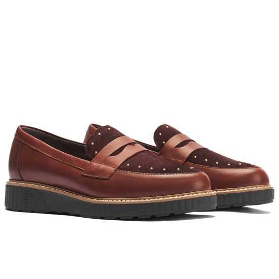 JucaZapatos - Pitillos 11552 - BURDEOS - Mocasín tachas combinado napa con ante Burdeos