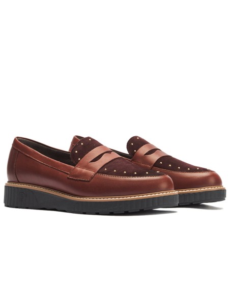 JucaZapatos - Pitillos 11552 - BURDEOS - Mocasín tachas combinado napa con ante Burdeos