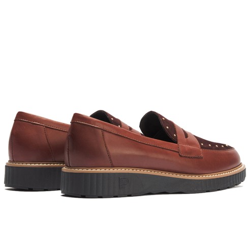 JucaZapatos - Pitillos 11552 - BURDEOS - Mocasín tachas combinado napa con ante Burdeos