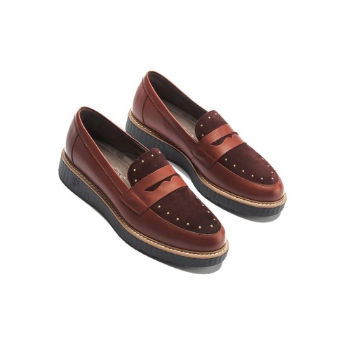 JucaZapatos - Pitillos 11552 - BURDEOS - Mocasín tachas combinado napa con ante Burdeos