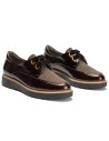 JucaZapatos - Pitillos 11555 - MARRON - Blucher cordón terciopelo combinado charol con tejido Marrón