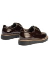 JucaZapatos - Pitillos 11555 - MARRON - Blucher cordón terciopelo combinado charol con tejido Marrón