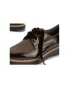 JucaZapatos - Pitillos 11555 - MARRON - Blucher cordón terciopelo combinado charol con tejido Marrón