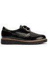 JucaZapatos - Pitillos 11555 - NEGRO - Blucher cordón terciopelo combinado charol con tejido Negro