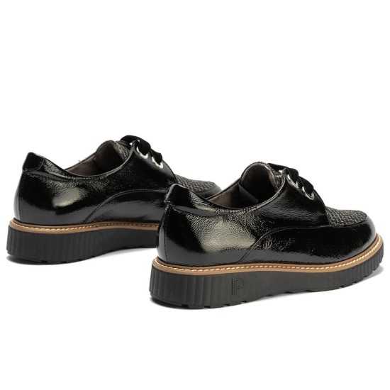JucaZapatos - Pitillos 11555 - NEGRO - Blucher cordón terciopelo combinado charol con tejido Negro