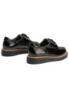 JucaZapatos - Pitillos 11555 - NEGRO - Blucher cordón terciopelo combinado charol con tejido Negro