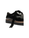 JucaZapatos - Pitillos 11555 - NEGRO - Blucher cordón terciopelo combinado charol con tejido Negro