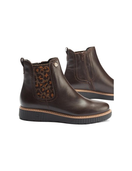 JucaZapatos - Pitillos 11556 - MARRON - Botín chelsea en napa con elástico fantasía Marrón