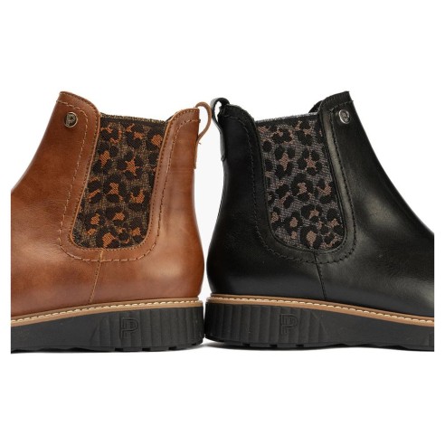 JucaZapatos - Pitillos 11556 - CUERO - Botín chelsea en napa con elástico fantasía Cuero
