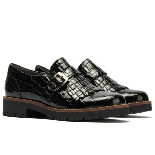 JucaZapatos - Pitillos 11622 - NEGRO - Abotinado combinado charol con charol coco detalle hebilla Negro 2