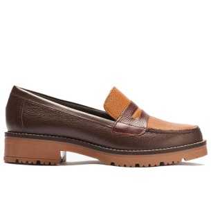 JucaZapatos - Pitillos 11564 - NEGRO/TOPO/MARRON - Mocasín antifaz con napa con grano combinado Negro-Topo-Marrón