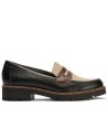 JucaZapatos - Pitillos 11564 - NEGRO/TOPO/MARRON - Mocasín antifaz con napa con grano combinado Negro-Topo-Marrón