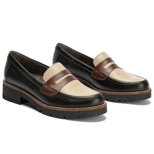 JucaZapatos - Pitillos 11663 - MARRON/CUERO - Mocasín antifaz combinado en charol bicolor Marrón-Cuero 2