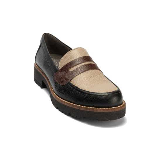JucaZapatos - Pitillos 11564 - NEGRO/TOPO/MARRON - Mocasín antifaz con napa con grano combinado Negro-Topo-Marrón