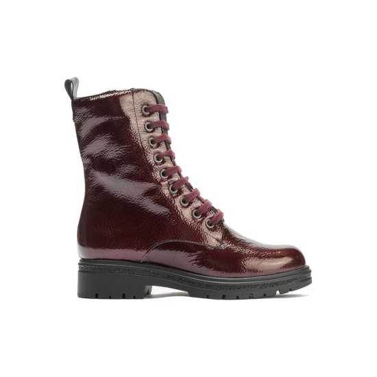 JucaZapatos - Pitillos 11574 - BURDEOS - Bota militar en charol con cremallera Burdeos