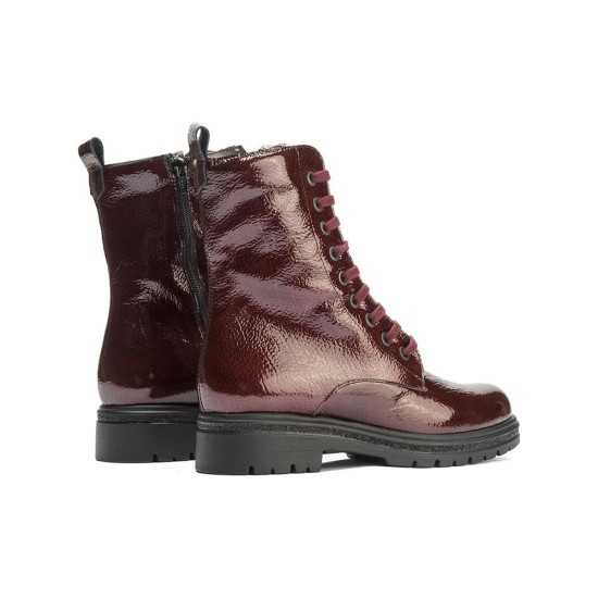 JucaZapatos - Pitillos 11574 - BURDEOS - Bota militar en charol con cremallera Burdeos
