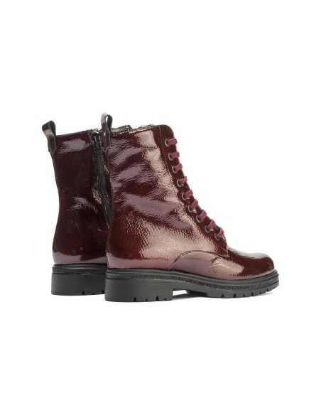 JucaZapatos - Pitillos 11574 - BURDEOS - Bota militar en charol con cremallera Burdeos