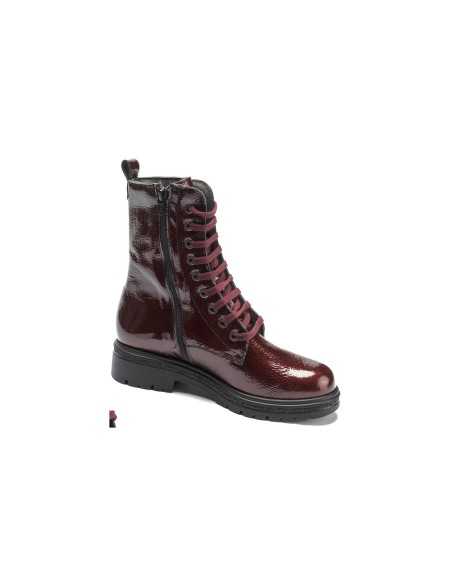 JucaZapatos - Pitillos 11574 - BURDEOS - Bota militar en charol con cremallera Burdeos