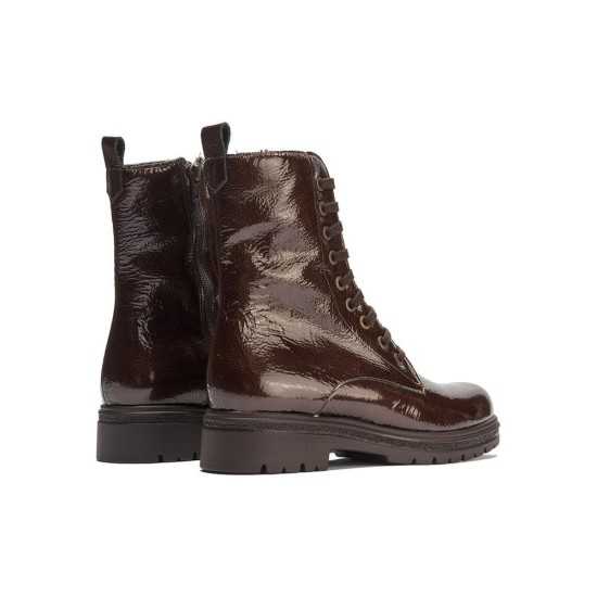 JucaZapatos - Pitillos 11574 - MARRON - Bota militar en charol con cremallera Marrón