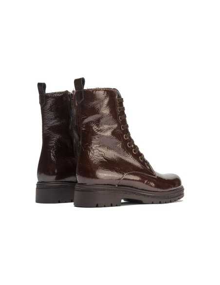 JucaZapatos - Pitillos 11574 - MARRON - Bota militar en charol con cremallera Marrón