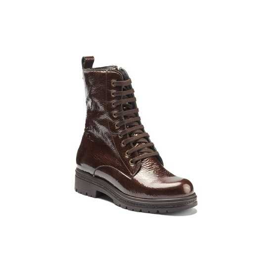 JucaZapatos - Pitillos 11574 - MARRON - Bota militar en charol con cremallera Marrón