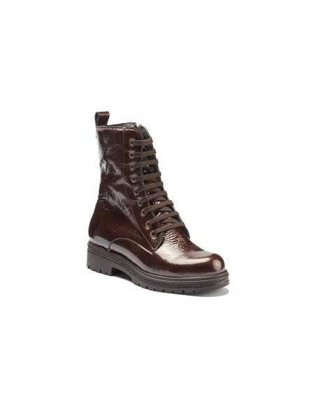 JucaZapatos - Pitillos 11574 - MARRON - Bota militar en charol con cremallera Marrón