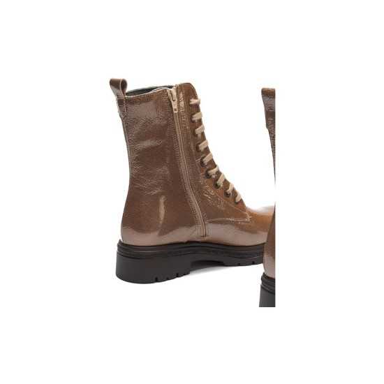 JucaZapatos - Pitillos 11574 - TOPO - Bota militar en charol con cremallera Topo