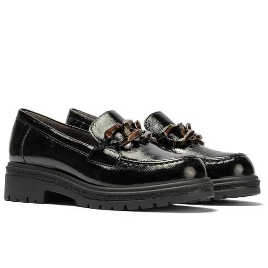 JucaZapatos - Pitillos 11576 - NEGRO - Mocasín en charol con adorno Negro