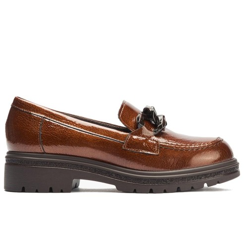 JucaZapatos - Pitillos 11576 - CUERO - Mocasín en charol con adorno Cuero