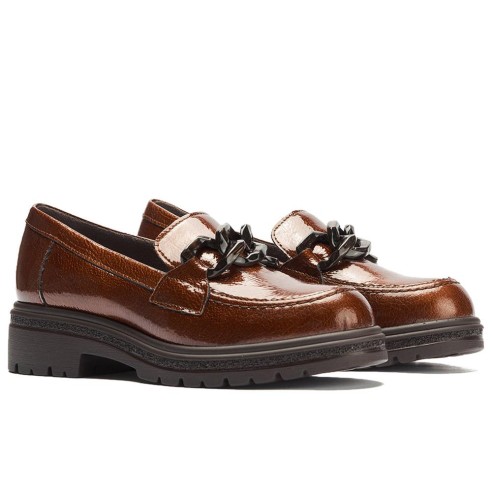JucaZapatos - Pitillos 11576 - CUERO - Mocasín en charol con adorno Cuero