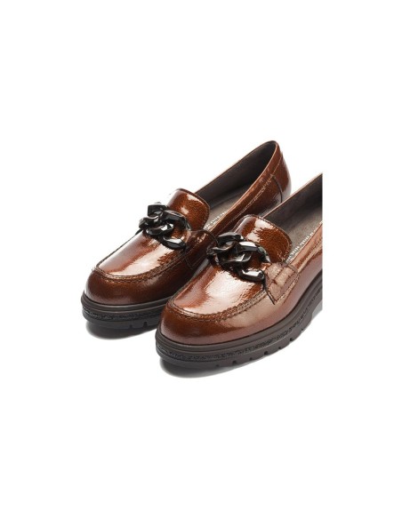 JucaZapatos - Pitillos 11576 - CUERO - Mocasín en charol con adorno Cuero