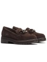 JucaZapatos - Pitillos 11578 - MARRON - Mocasín en ante con adorno Marrón