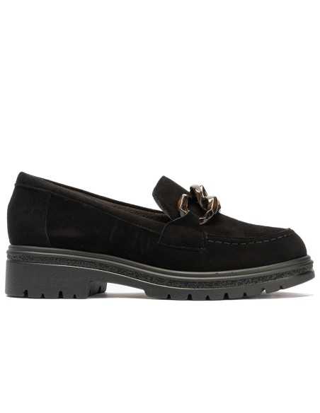 JucaZapatos - Pitillos 11578 - NEGRO - Mocasín en ante con adorno Negro