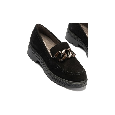 JucaZapatos - Pitillos 11578 - NEGRO - Mocasín en ante con adorno Negro