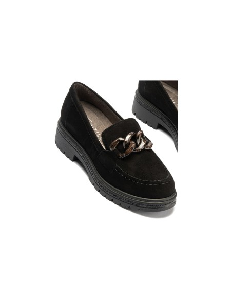 JucaZapatos - Pitillos 11578 - NEGRO - Mocasín en ante con adorno Negro