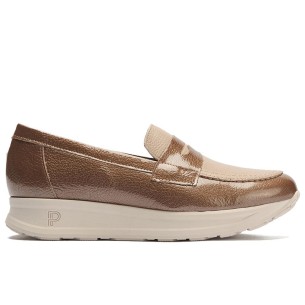 JucaZapatos - Pitillos 10384 - CREMA - Mocasin con picados mujer en piel napa CREMA