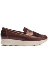 JucaZapatos - Pitillos 11602 - BURDEOS - Mocasín antifaz flecos combinado napa grano, ante y laminado Burdeos