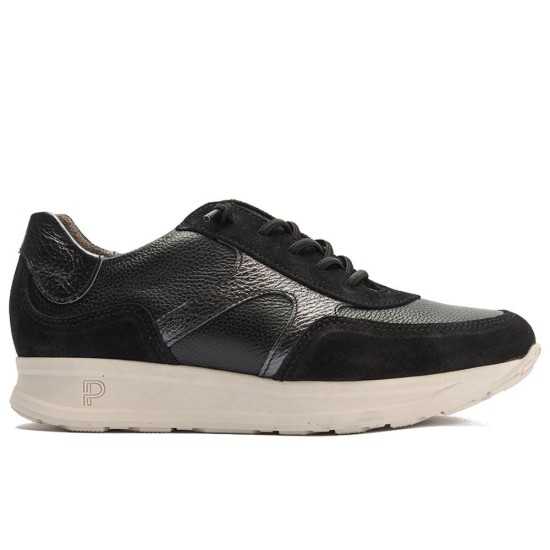 JucaZapatos - Pitillos 11603 - NEGRO - Deportivo combinado serraje, napa con grano y laminado con cordón elástico Negro