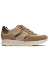 JucaZapatos - Pitillos 11603 - TOPO - Deportivo combinado serraje, napa con grano y laminado con cordón elástico Topo